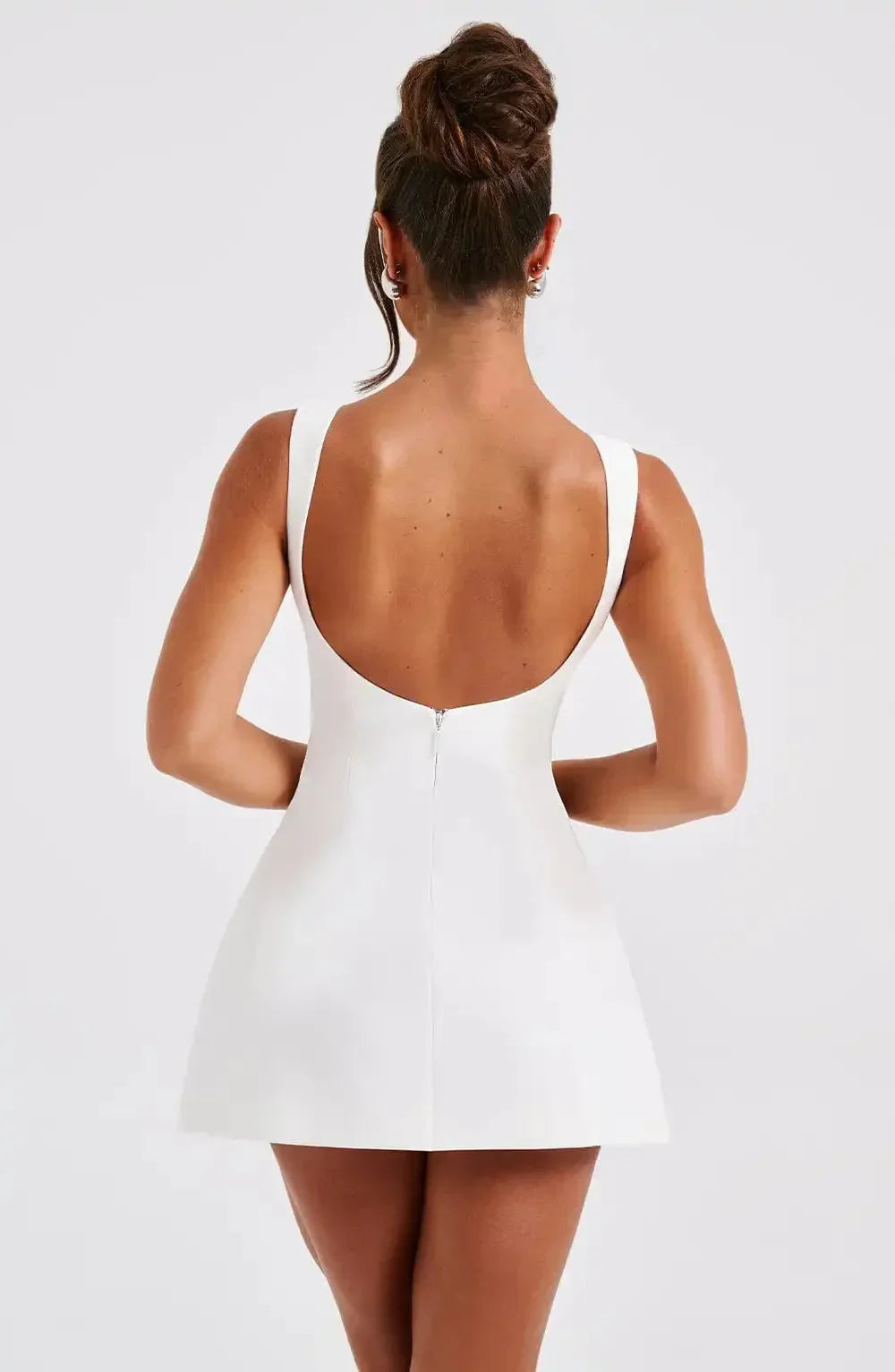 Bernice - Women's Boat Neck Fit and Flare Mini Dress - photo 4