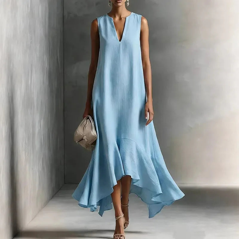Blanche - Women's Bohemian Maxi Dress with Ruffle Hem - photo 2