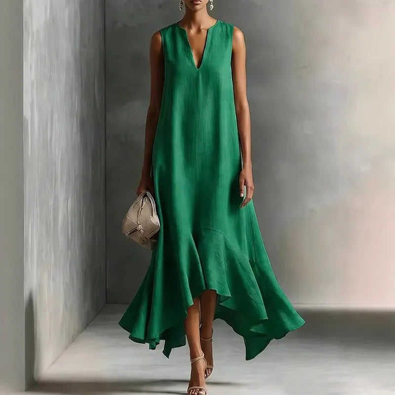 Blanche - Women's Bohemian Maxi Dress with Ruffle Hem - photo 3