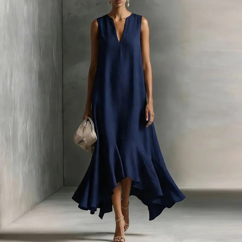 Blanche - Women's Bohemian Maxi Dress with Ruffle Hem - photo 4