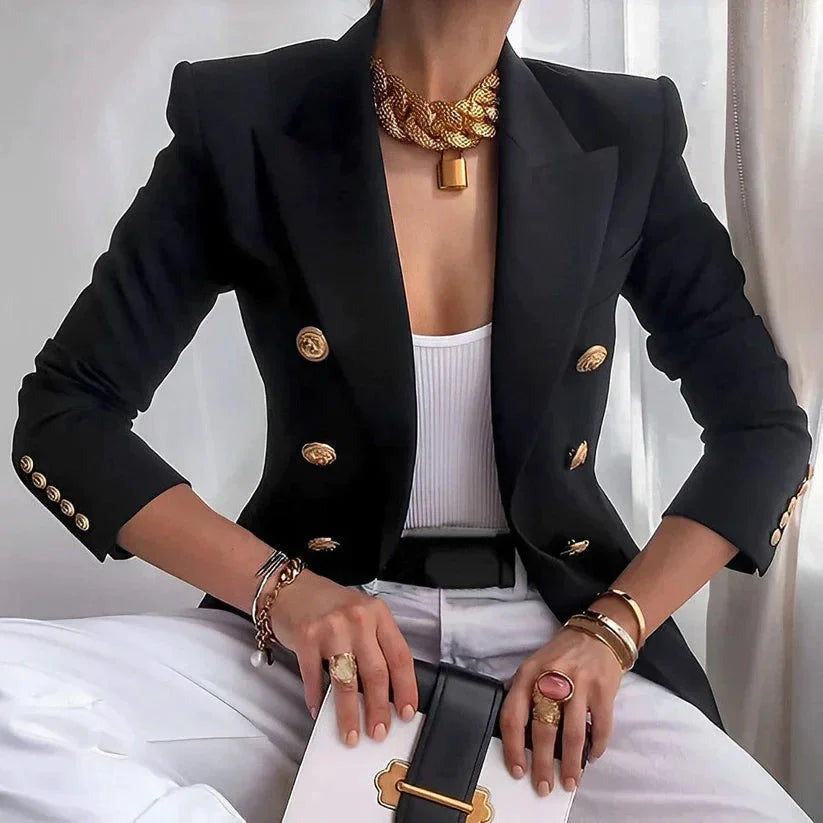 Giselle - Women's double-breasted blazer with gold buttons - photo 1