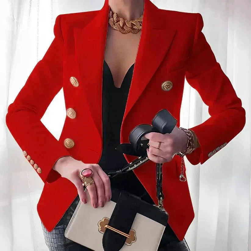 Giselle - Women's double-breasted blazer with gold buttons - photo 3