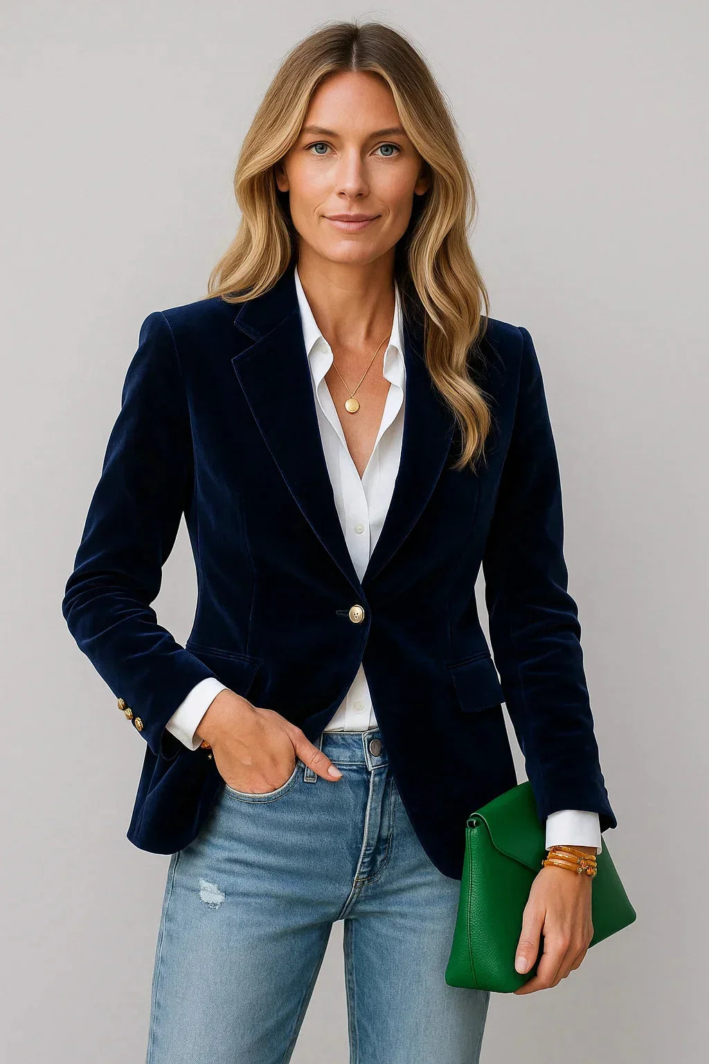 Jasmine - Women's Fitted Velvet Blazer for Evenings - photo 4