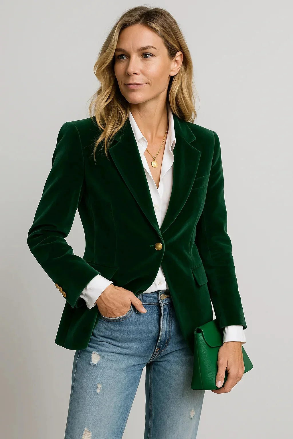 Jasmine - Women's Fitted Velvet Blazer for Evenings - photo 1