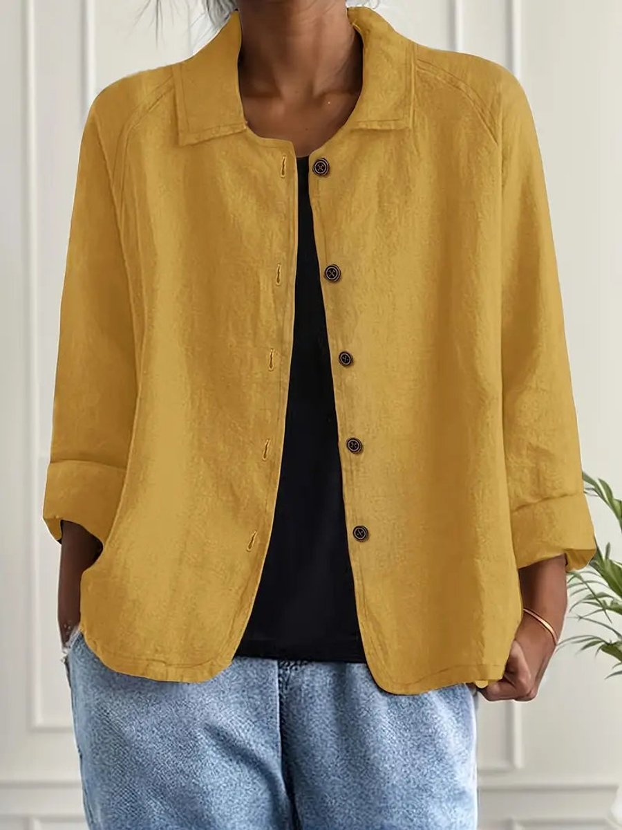 Blythe - Women's Relaxed-fit Button-front Lightweight Linen Shirt - photo 2