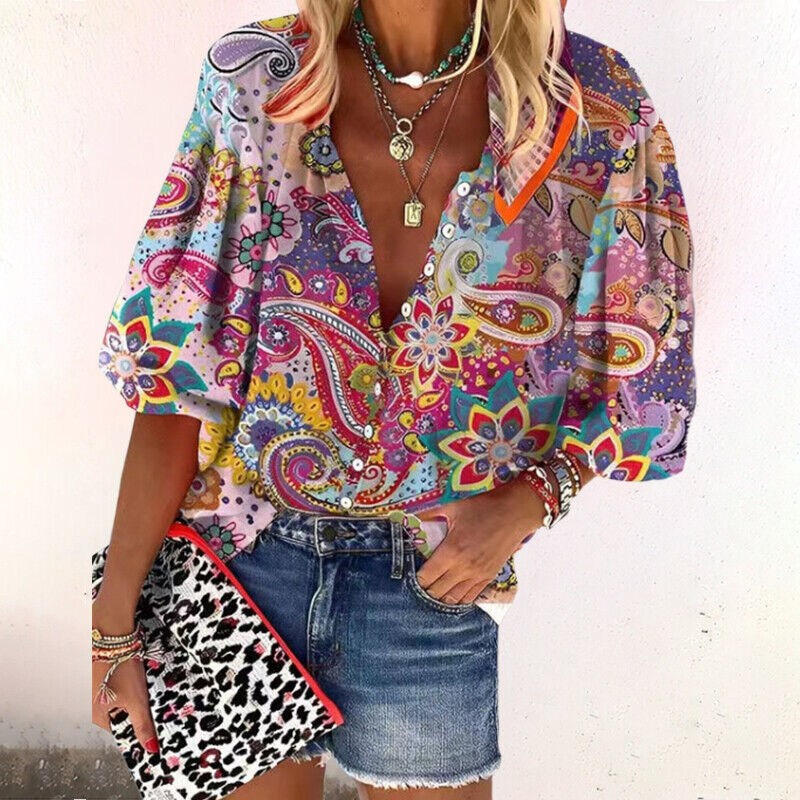 Brielle | Floral Button-Front Blouse