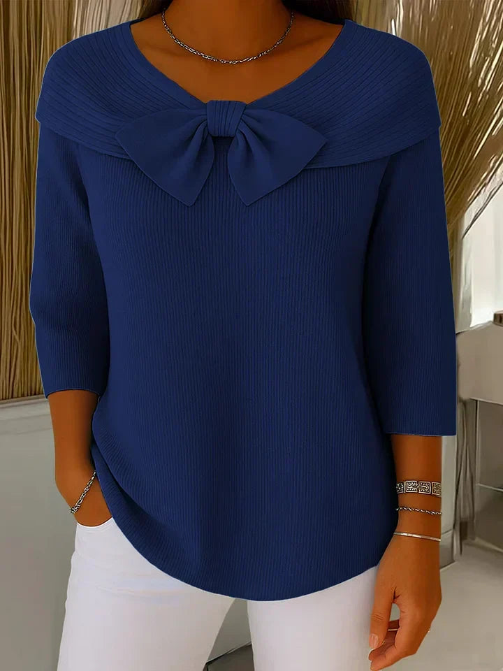 Benedetta - Women's Knitted Jumper with Round Neck