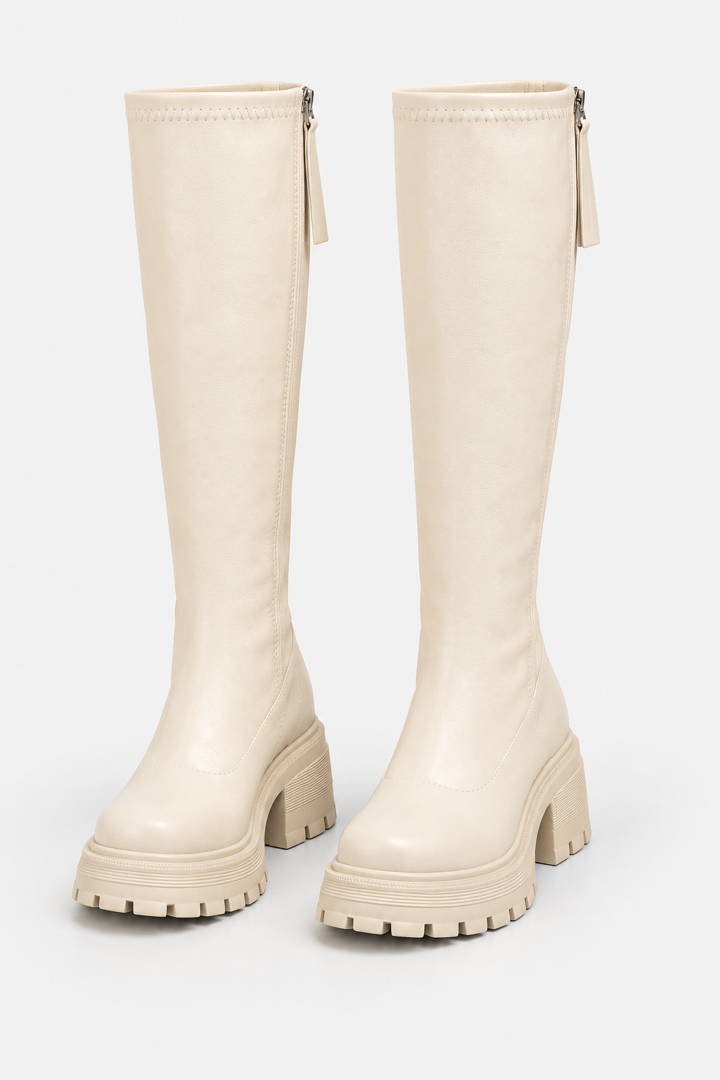 Women's Chunky Knee High Boots with Lug Sole