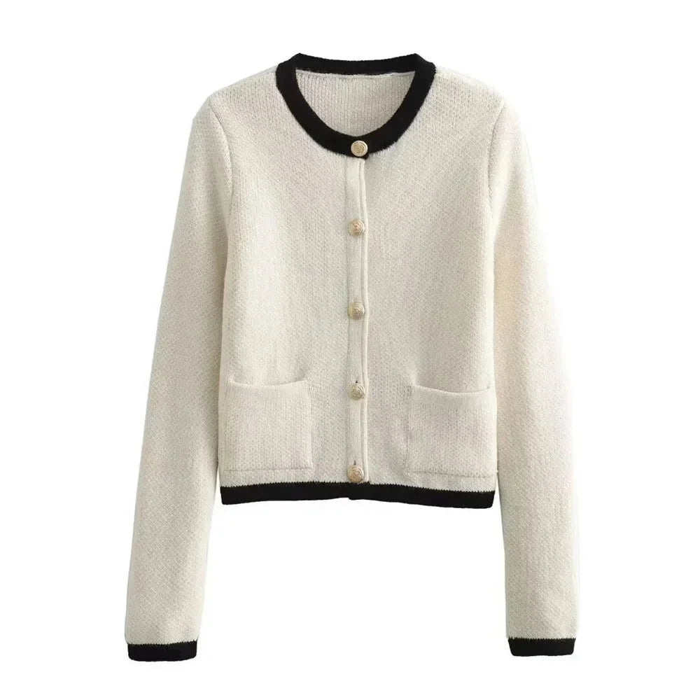 Talia - Women's chic knitted cardigan with buttons - photo 2