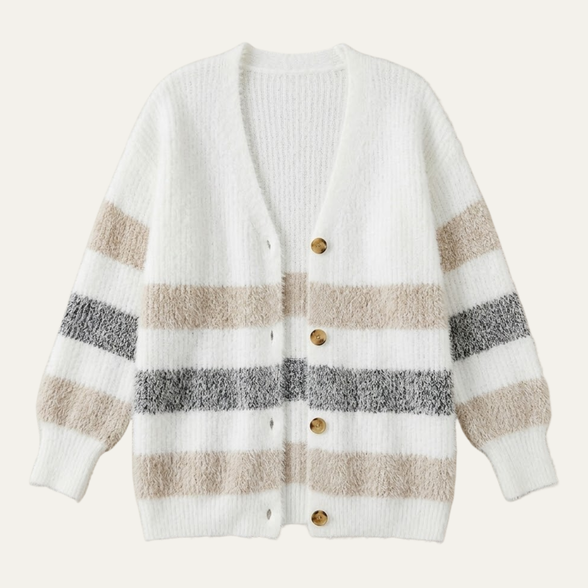 Carrie - Women's Cardigan with Colour Block and a Knitted Finish - photo 3