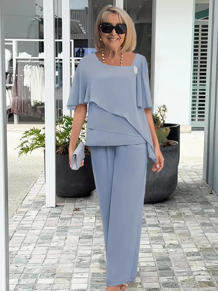 Set elegant formal pentru femei, format din două piese, pentru nunți și evenimente