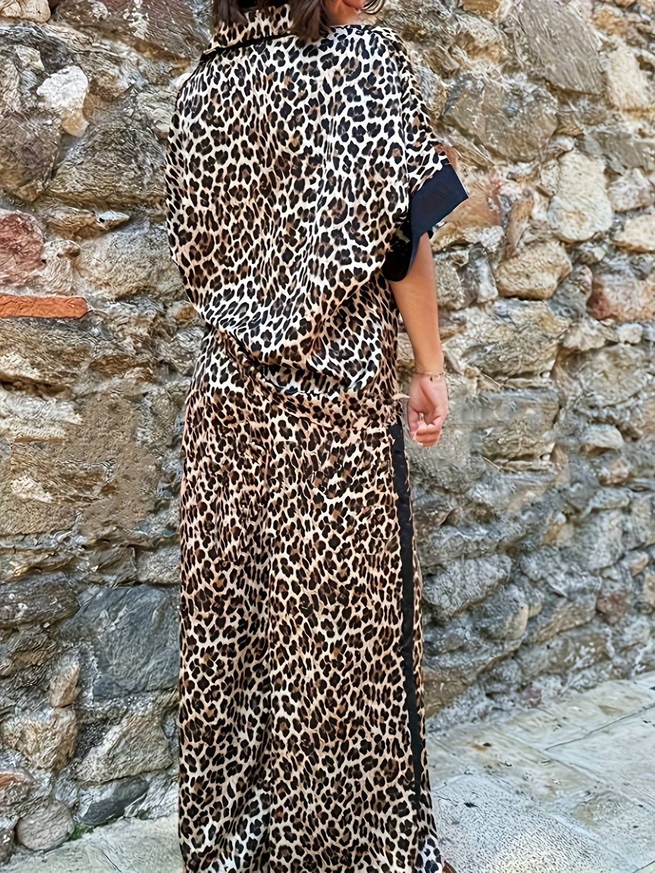 Cherry - Women's Leopard Print Shirt and Wide Leg Set - photo 10