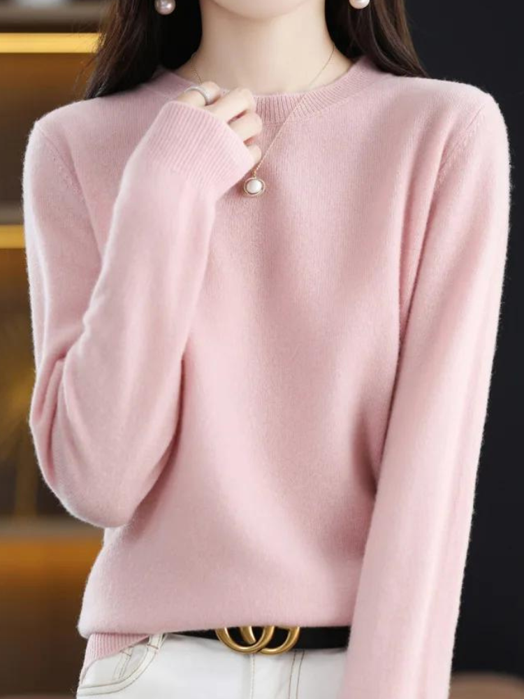 Chrissie - Women's Knitted Jumper with Crew Neck and Long Sleeves - photo 8