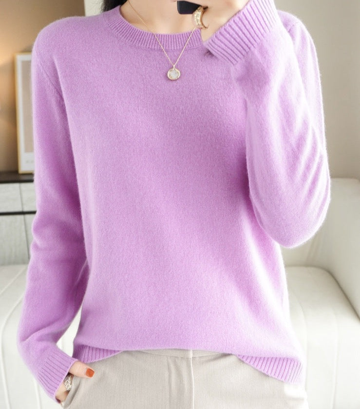 Chrissie - Women's Knitted Jumper with Crew Neck and Long Sleeves - photo 9