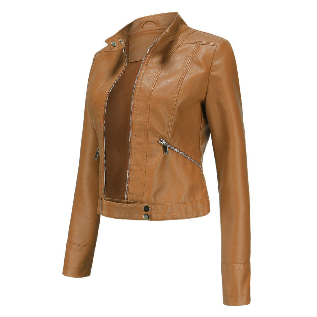 Clemence - Women's Bomber Jacket with Zip Front and Collar - photo 11