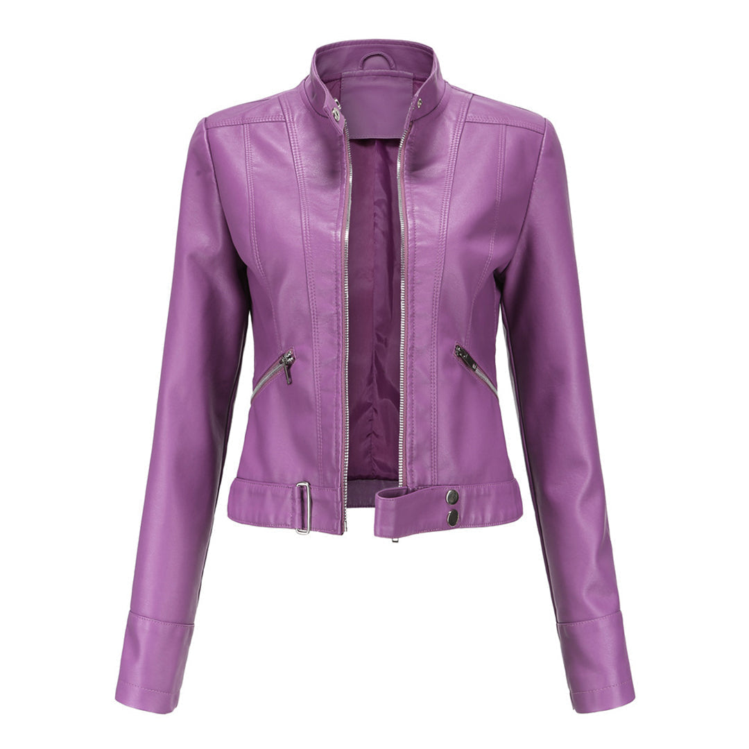 Clemence - Women's Bomber Jacket with Zip Front and Collar - photo 6