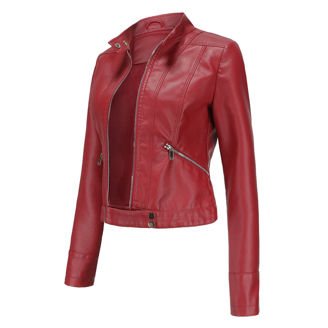 Clemence - Women's Bomber Jacket with Zip Front and Collar - photo 9