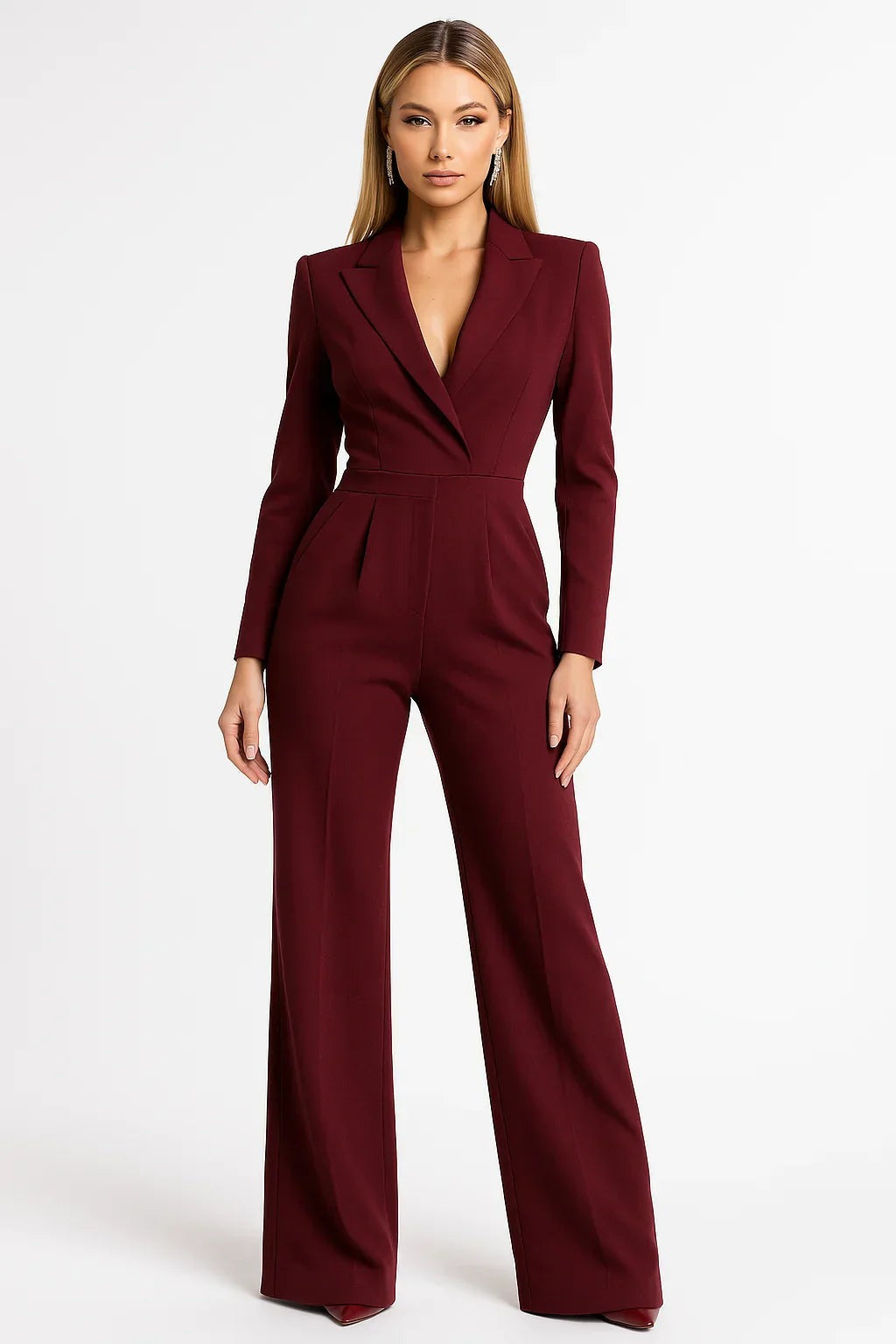 Fiona - V-neck wide-leg women's jumpsuit - photo 2