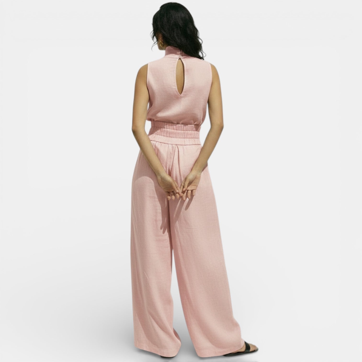 Women's Sleeveless High Neck Wide Leg Set - photo 11