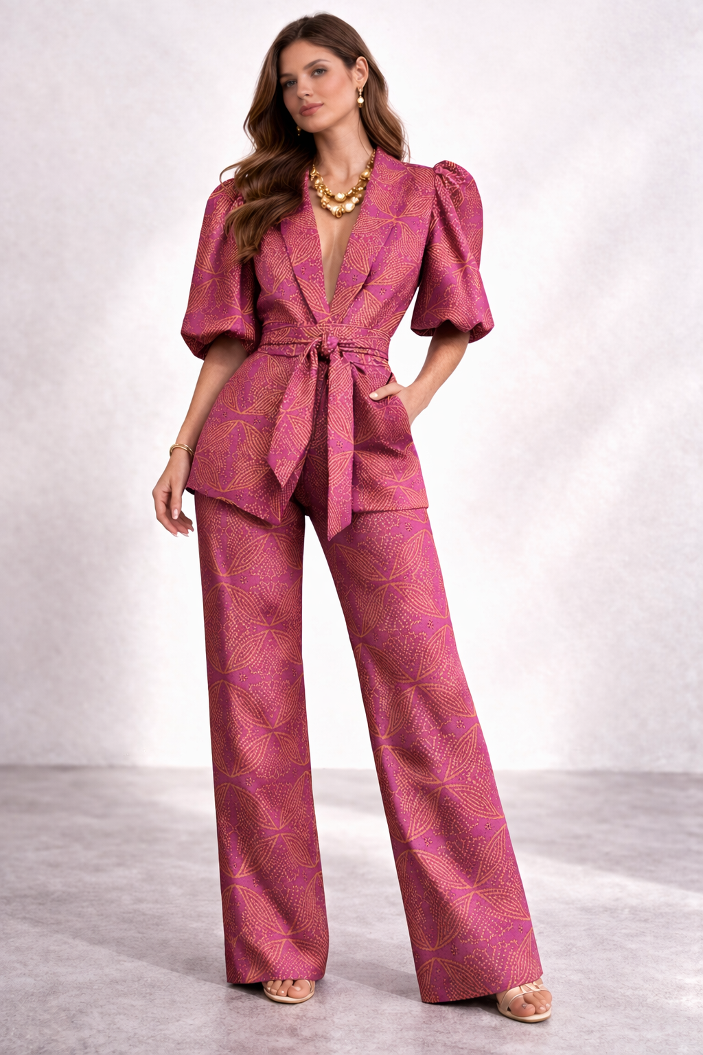 Crispina - Women's Two-Piece Set with Tie Belt and Wide Leg - photo 2