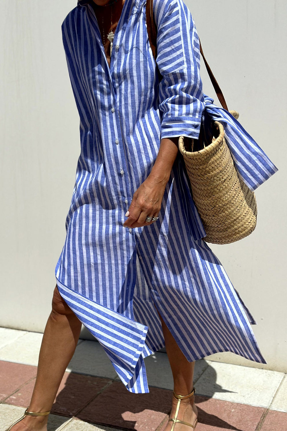 Stylish Striped Shirt Dress - Comfortable and Versatile - photo 2