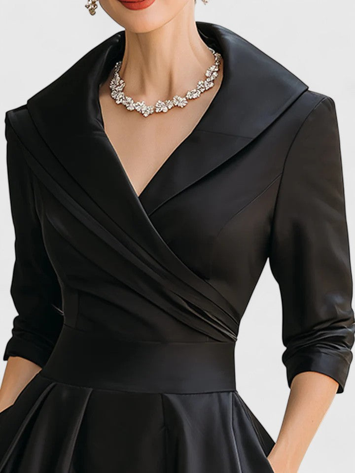 Tereza - Women's Midi Dress with Defined Waist