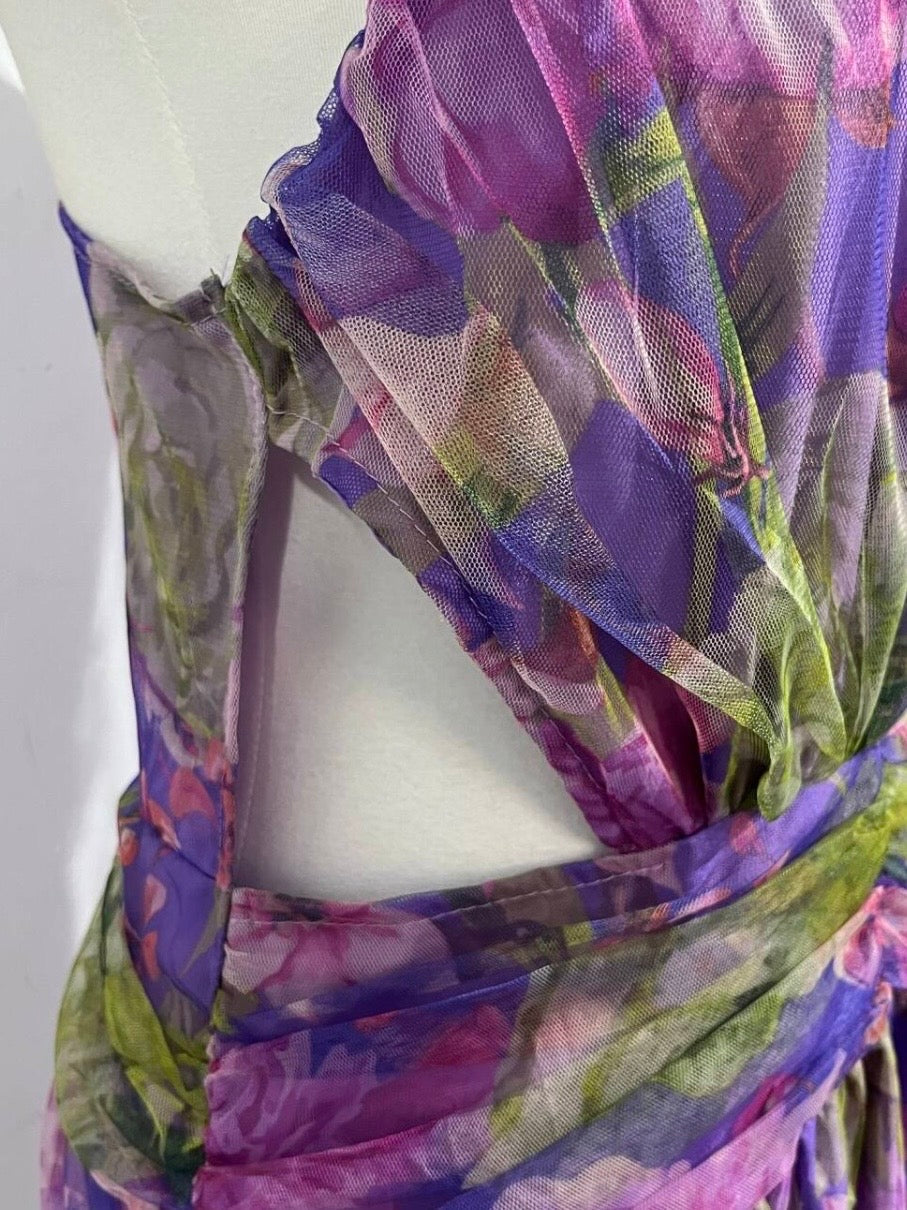 Deirdre - Women's Maxi Dress with Floral Print and Asymmetric Hem - photo 10