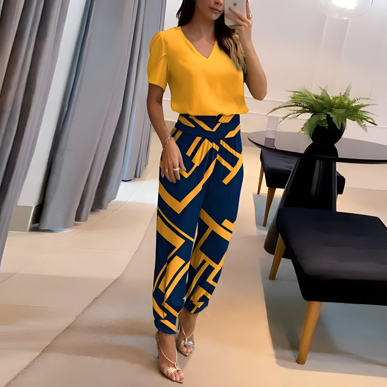 Delphine - Women's Blouse and Wide Leg Trouser Set - photo 1