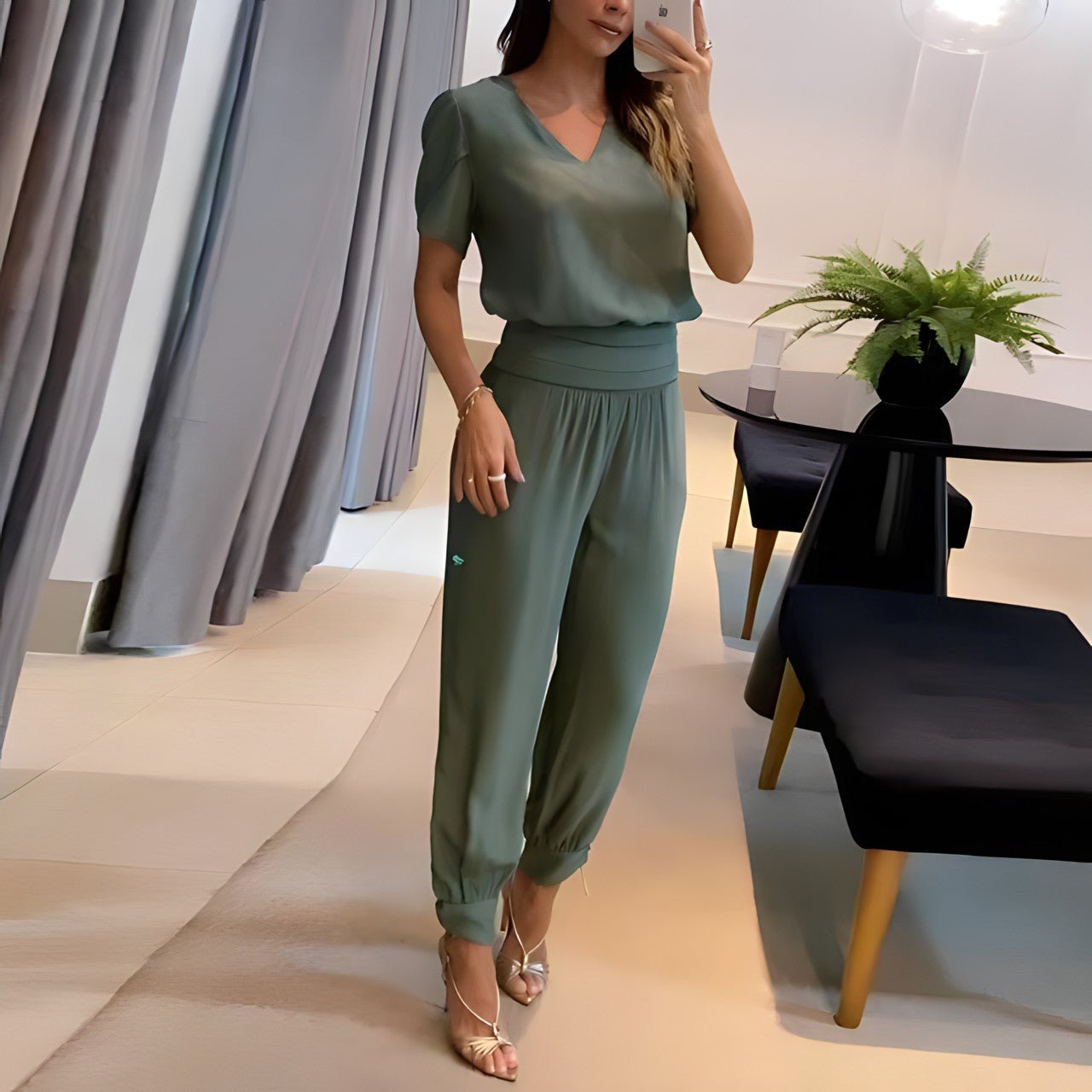 Delphine - Women's Blouse and Wide Leg Trouser Set - photo 7