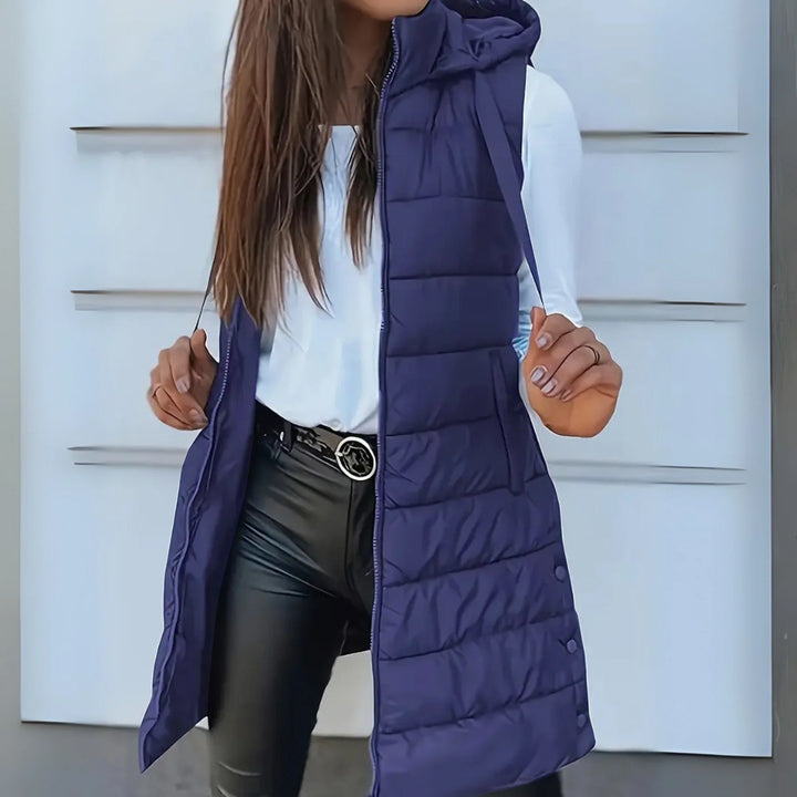 Women's Sleeveless Puffer Vest with Hood - photo 8