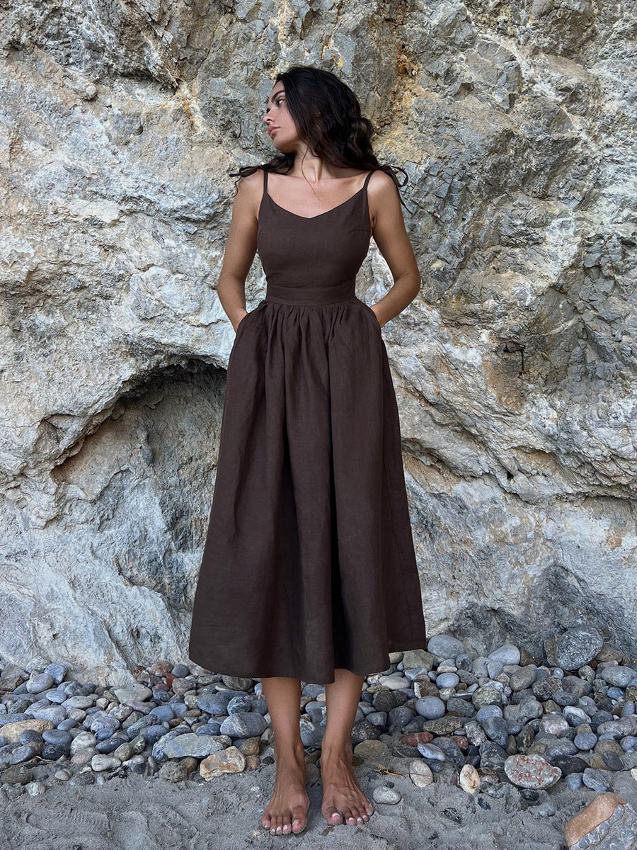 Domitilla - Women's Midi Dress with V-Neck - photo 16
