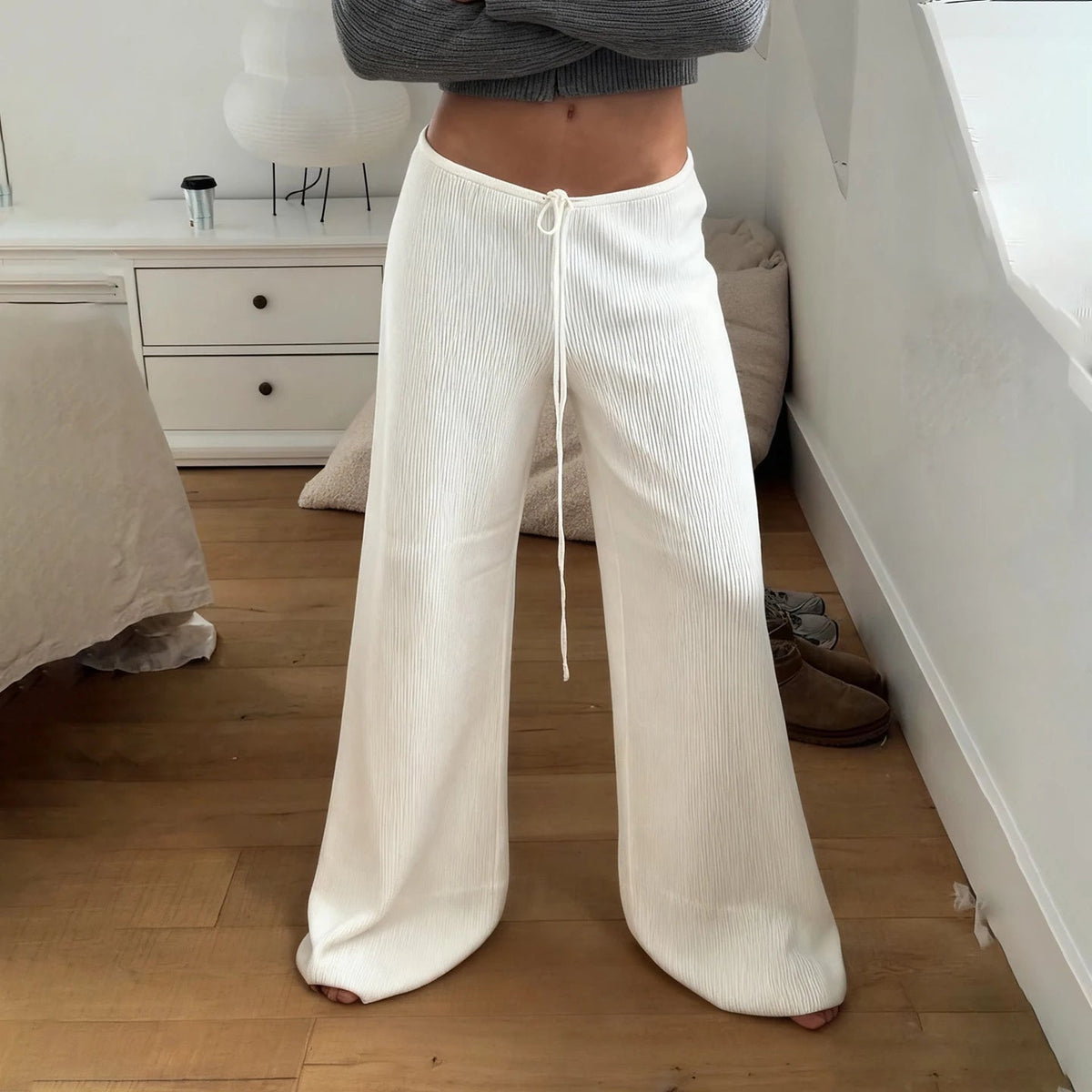 Dorcas - Women's Knitted Trousers with Wide Leg - photo 1