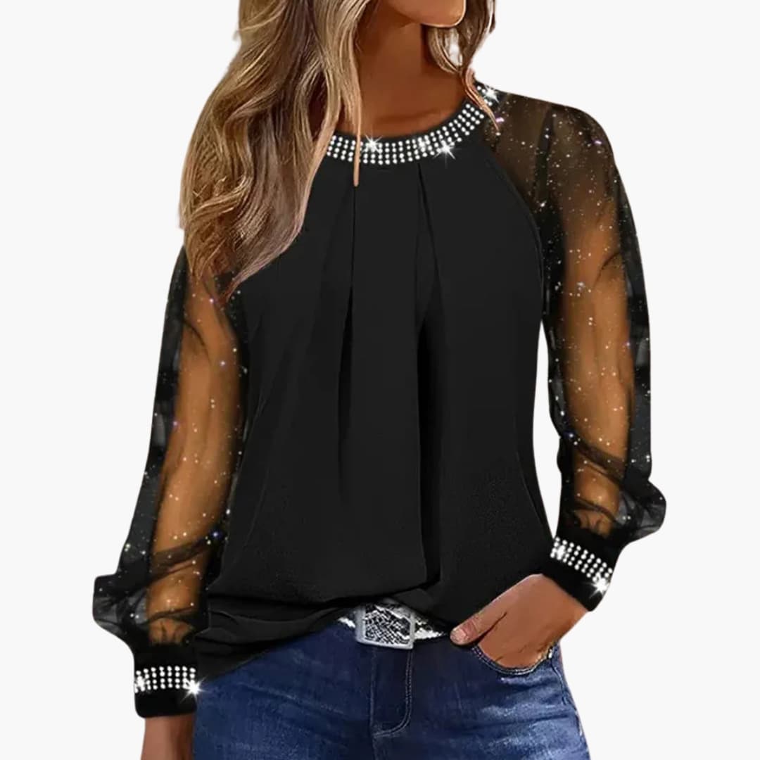Dorinda - Women's Fine Knit Long Sleeve Top - photo 1