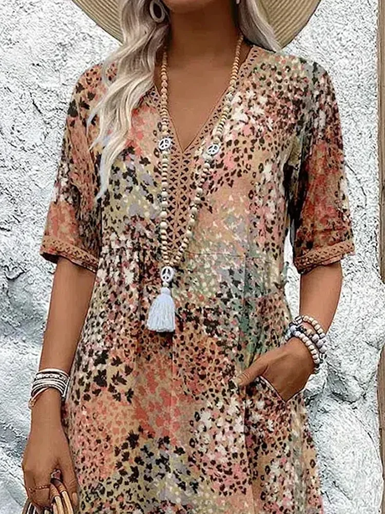 Harper | Rochie midi florală elegantă cu acoperire pentru abdomen