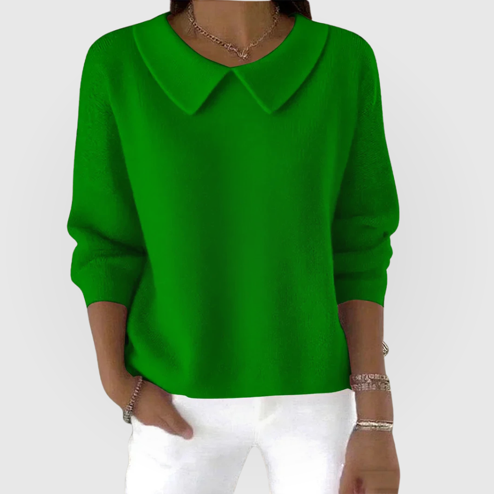 Drusilla - Women's Knitted Jumper with Collar - photo 1