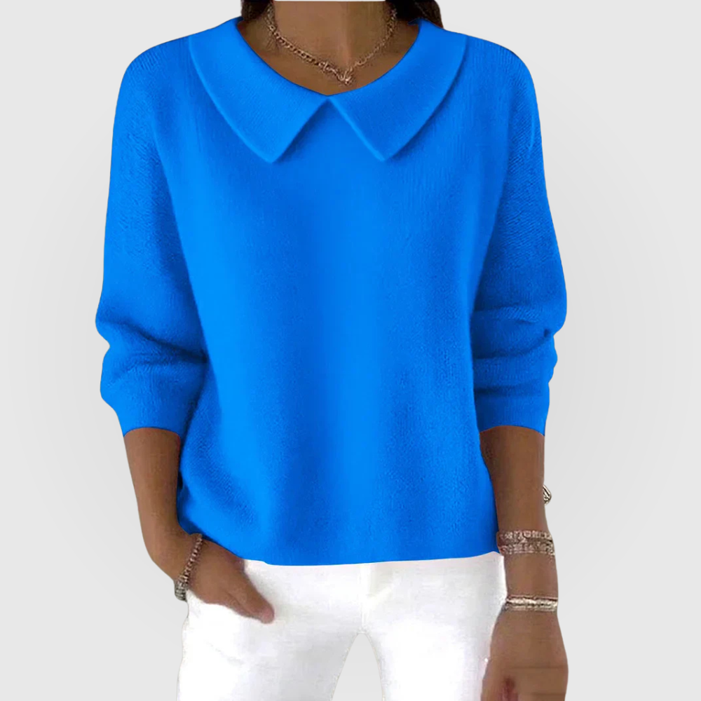 Drusilla - Women's Knitted Jumper with Collar - photo 2