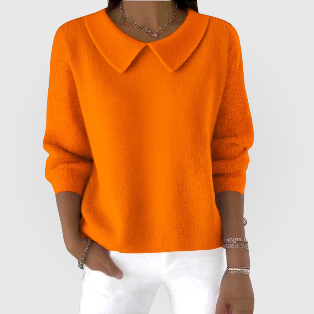 Drusilla - Women's Knitted Jumper with Collar - photo 4