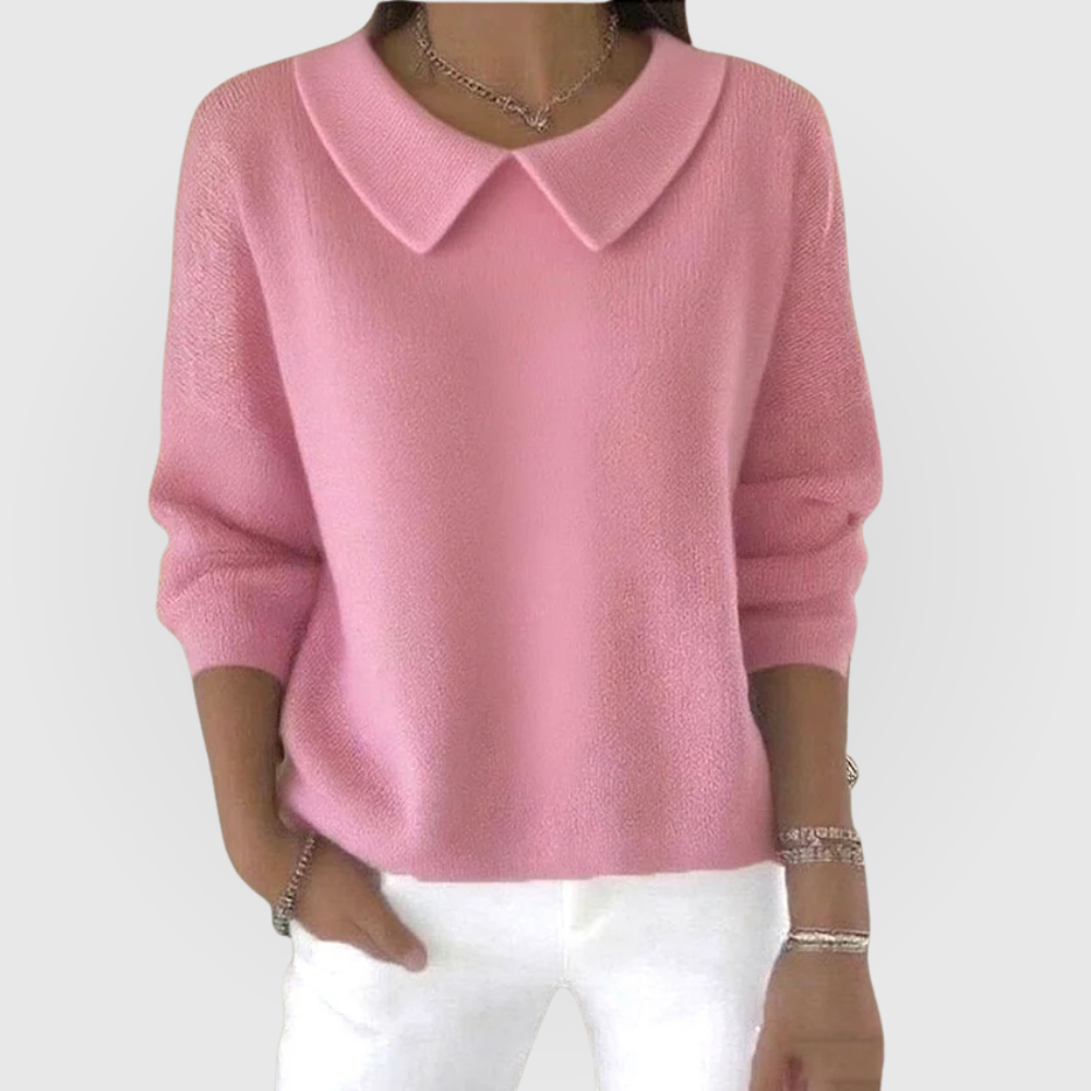 Drusilla - Women's Knitted Jumper with Collar - photo 5