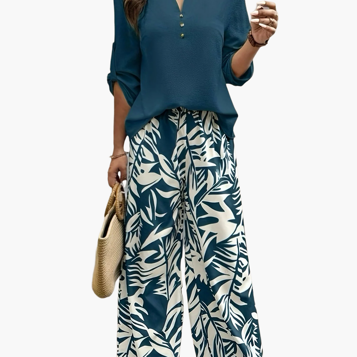 Women's Blouse and Palazzo Trouser Set
