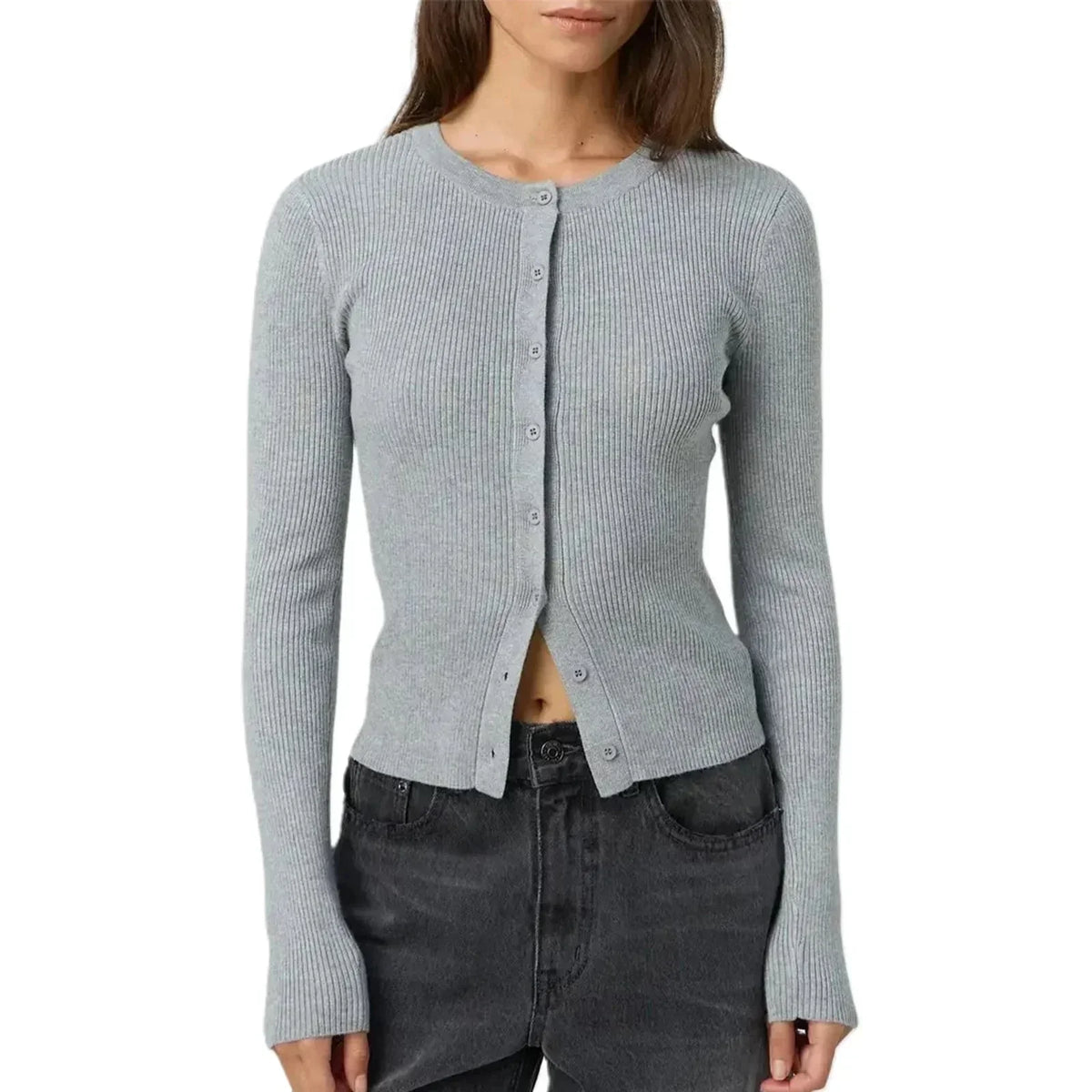 Editha - Women's Knitted Cardigan with Long Sleeves - photo 2