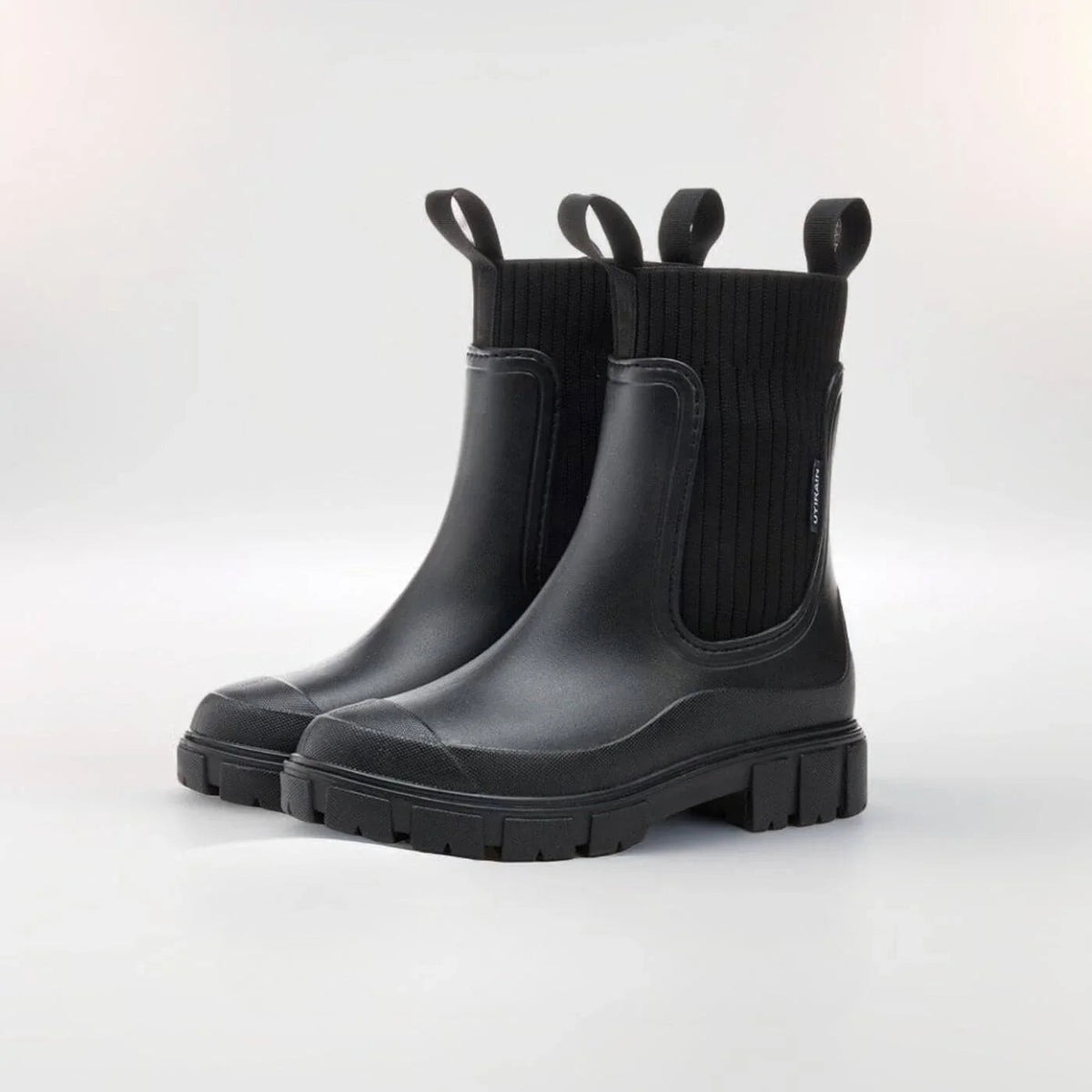 Isadore - Women's Ankle Boots with Ribbed Knit Cuff