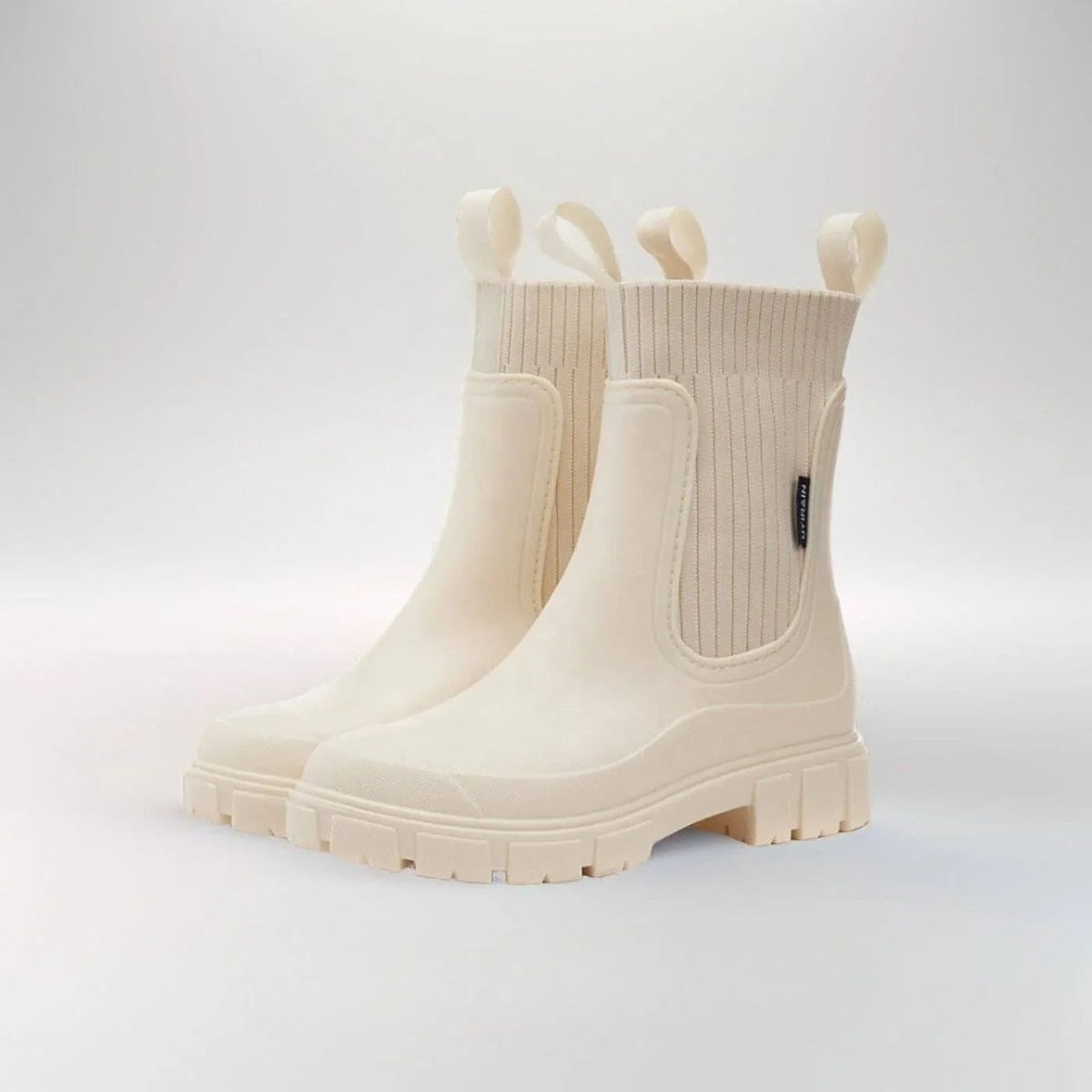 Isadore - Women's Ankle Boots with Ribbed Knit Cuff
