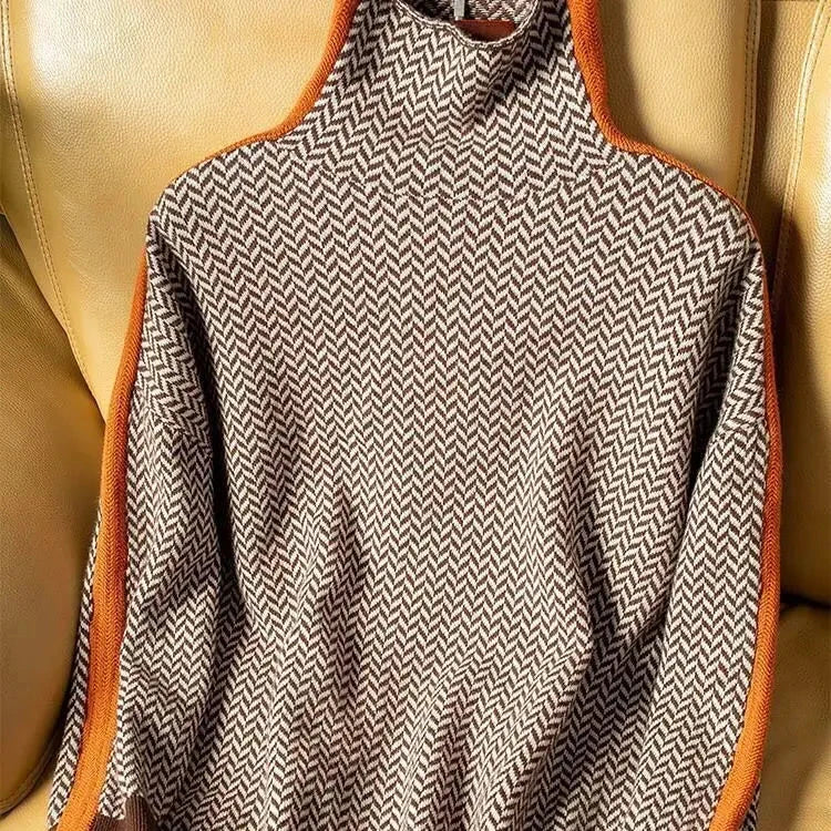 Ellery-Rose - Women's Jumper with Stripe and Roll Neck - photo 3
