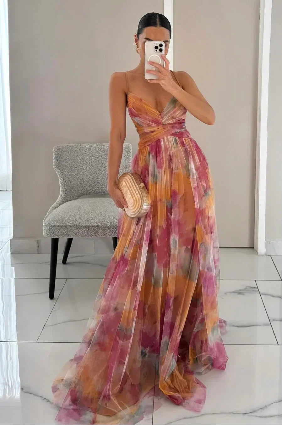 Women's Maxi Dress with Textured Layers - photo 1
