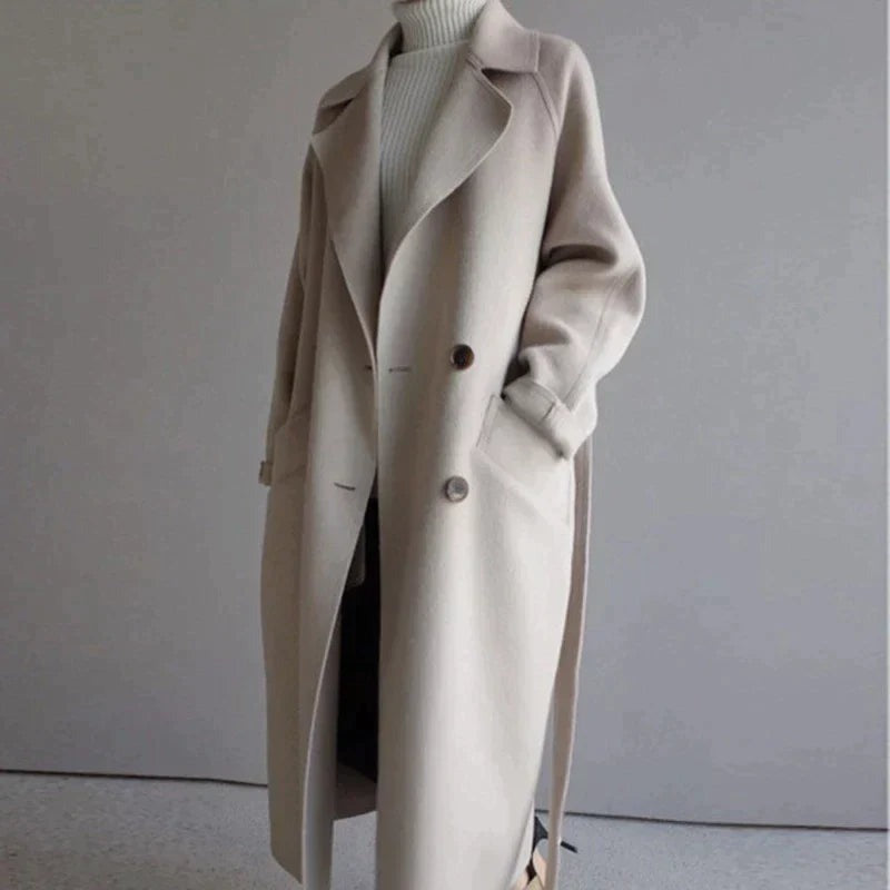 Emmanuelle - Women's Longline Coat with Button Front - photo 1
