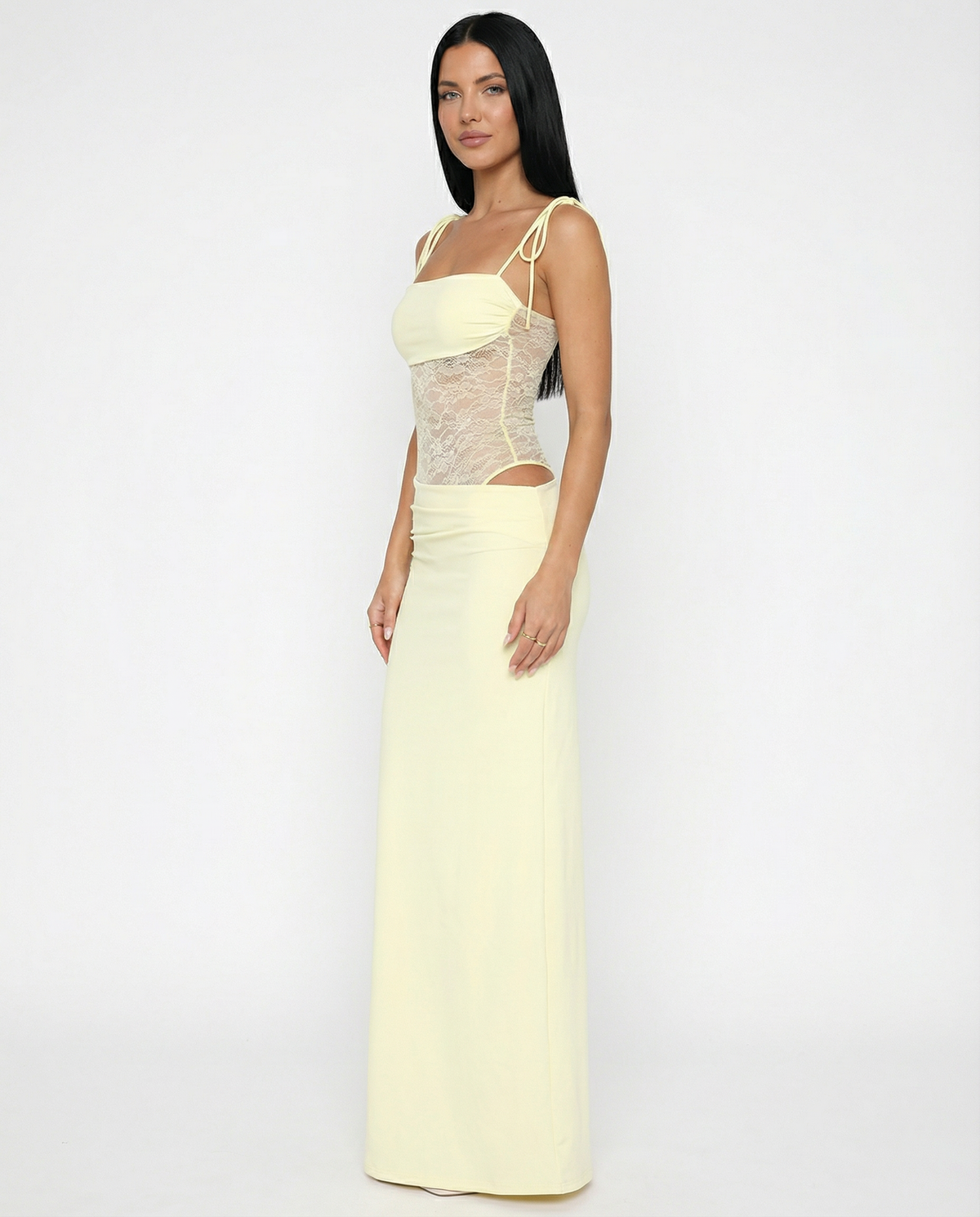 Emmanuelle - Women's Maxi Dress with Lace Trim - photo 5