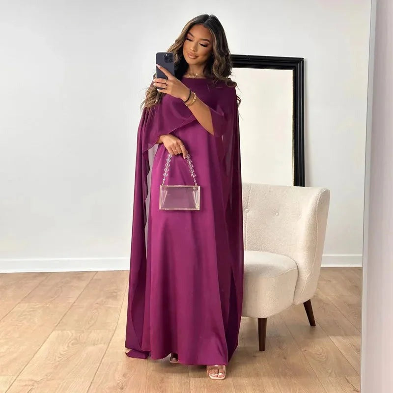 Women's Maxi Cape Dress for Elegant Evening Wear - photo 4