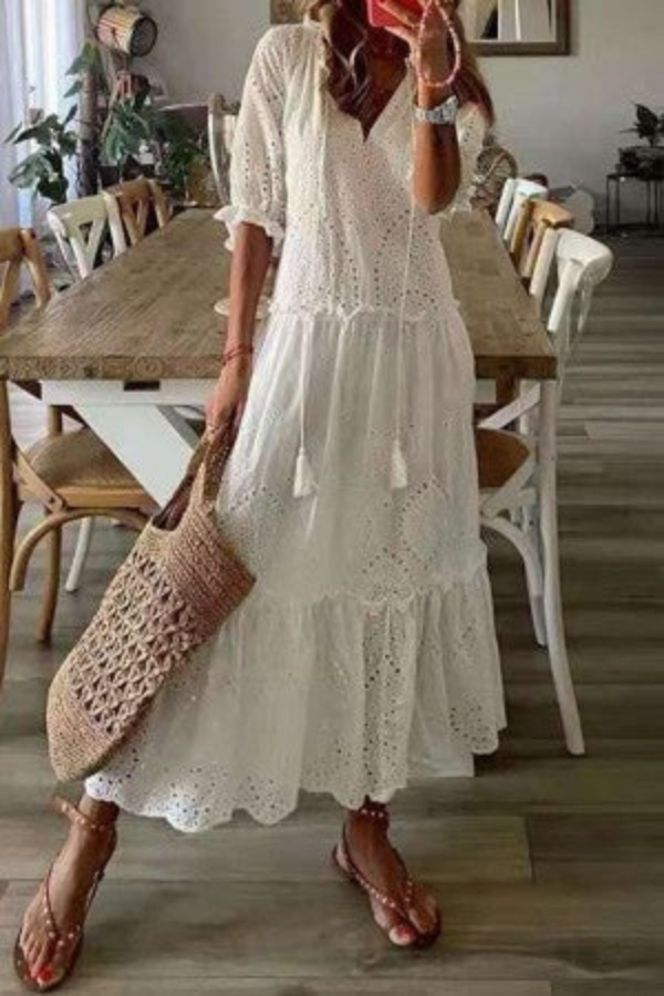 Enid - Women's Floral Tiered Maxi Dress - photo 2