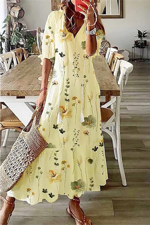 Enid - Women's Floral Tiered Maxi Dress - photo 3