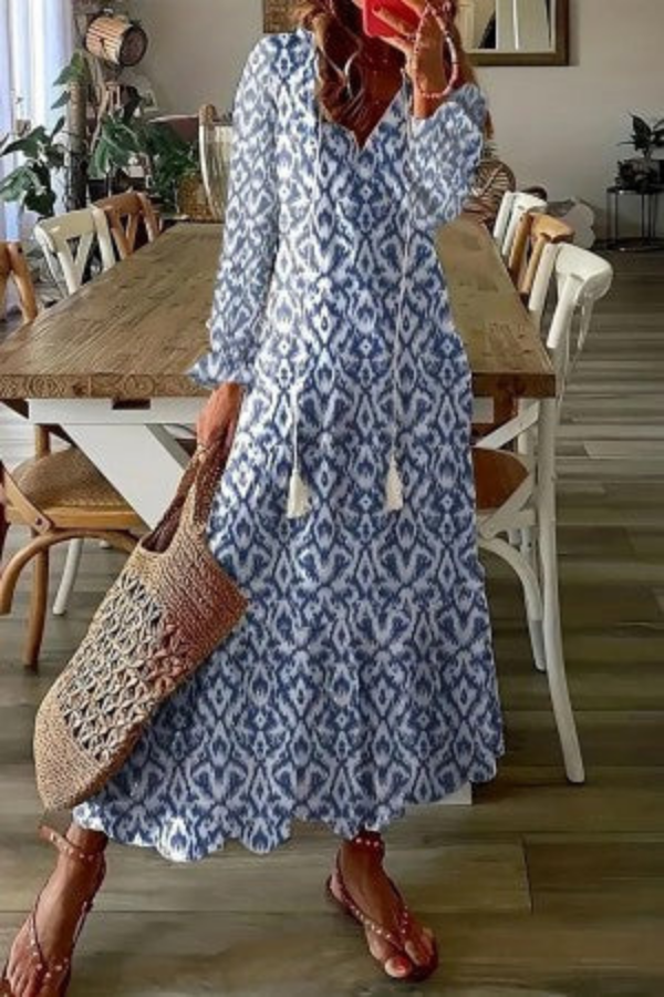Enid - Women's Floral Tiered Maxi Dress - photo 4